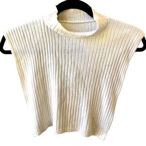 Mock Neck Turtleneck White Ribbed Dickie by Baar & Beards One Size